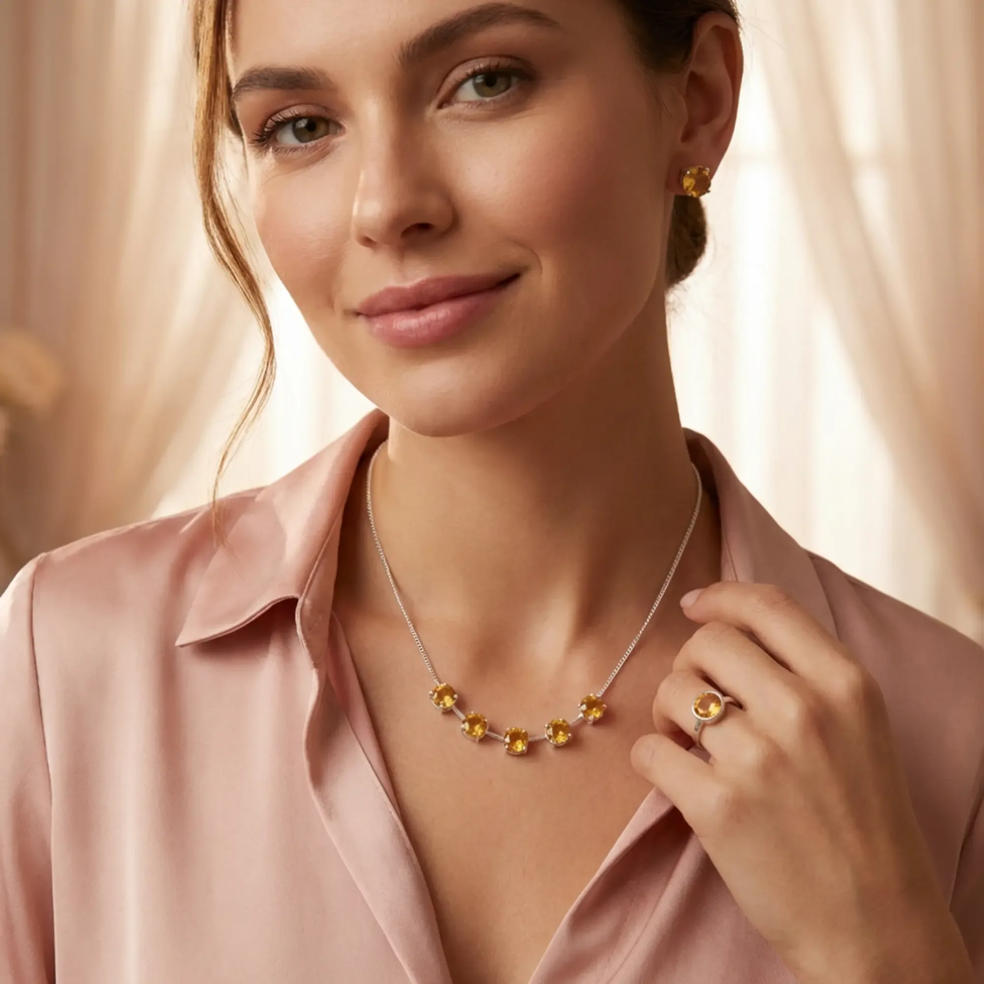 Serenity Bar Necklace – Citrine