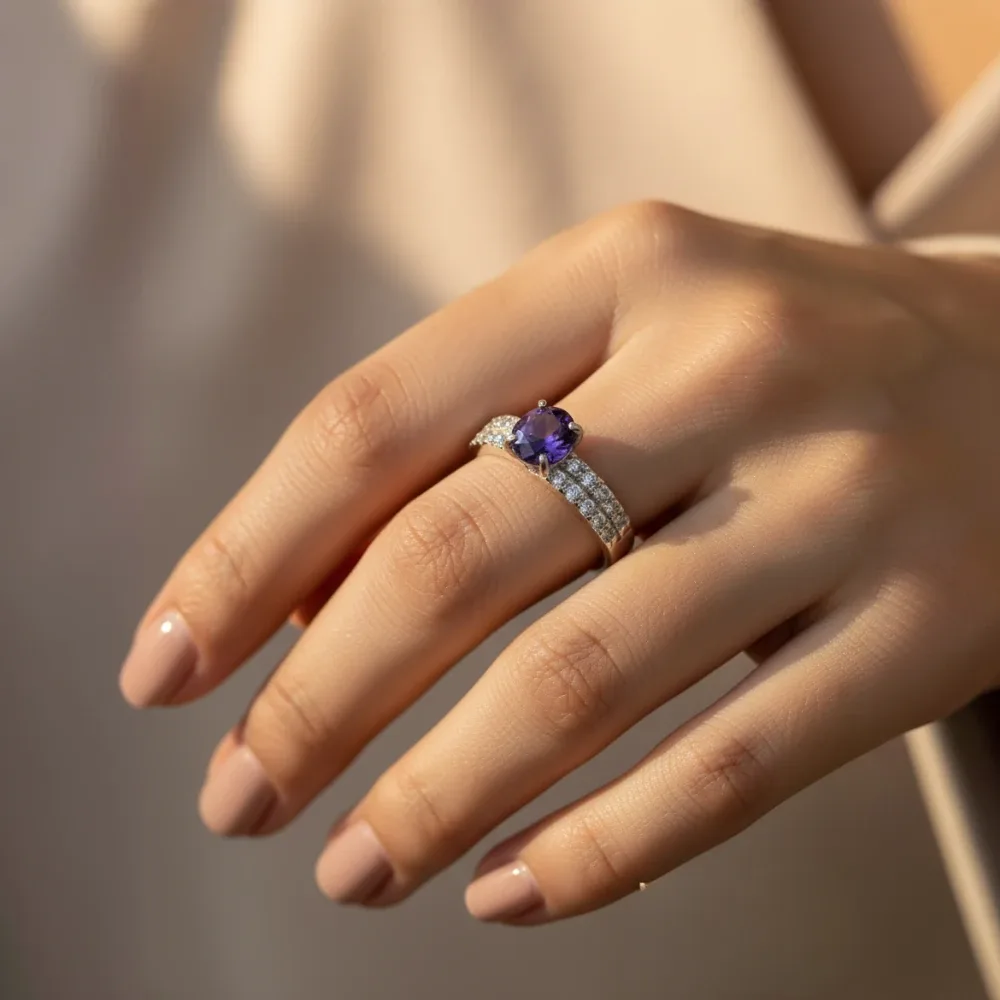 Luminous Band Ring – Amethyst