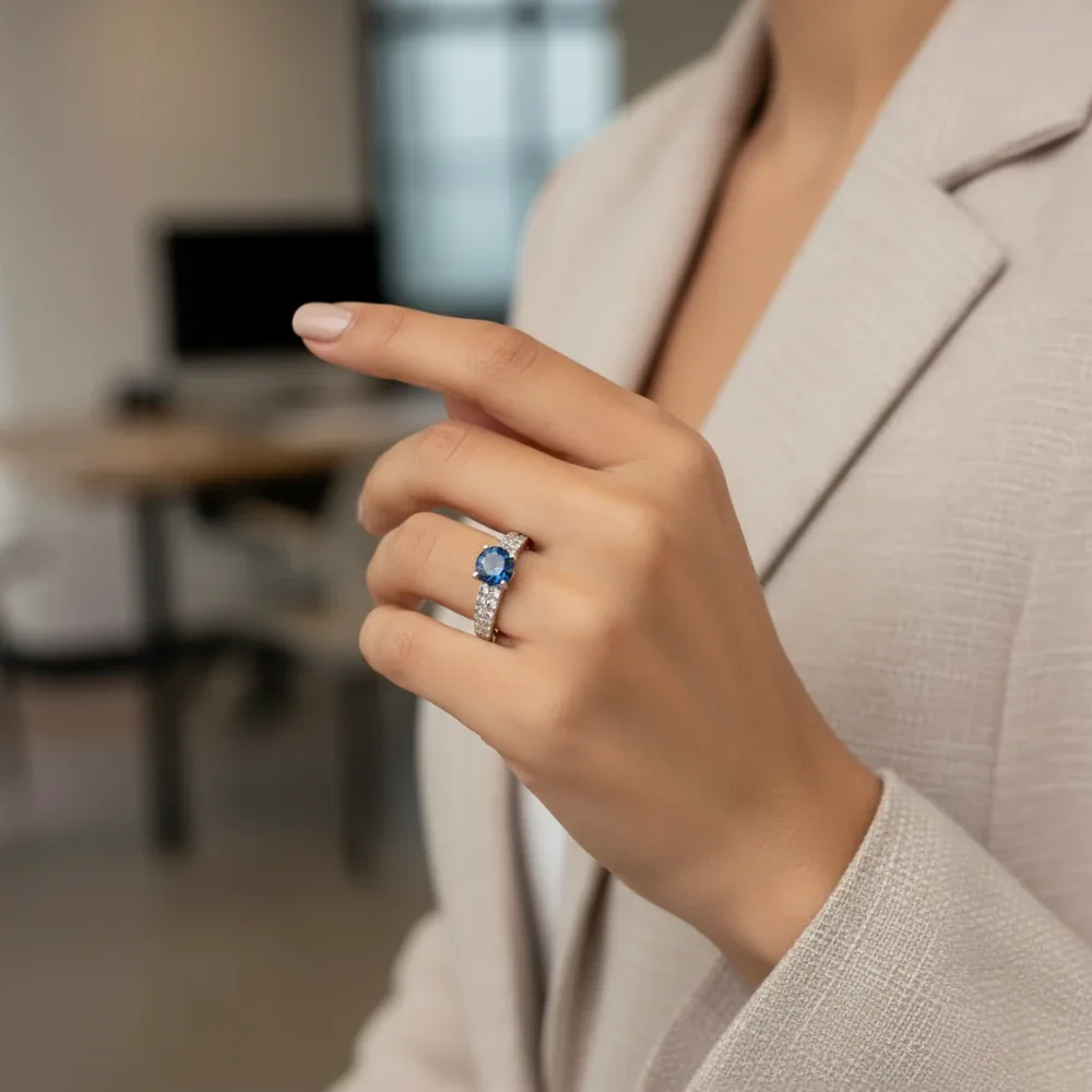 Luminous Band Ring – London Blue Topaz