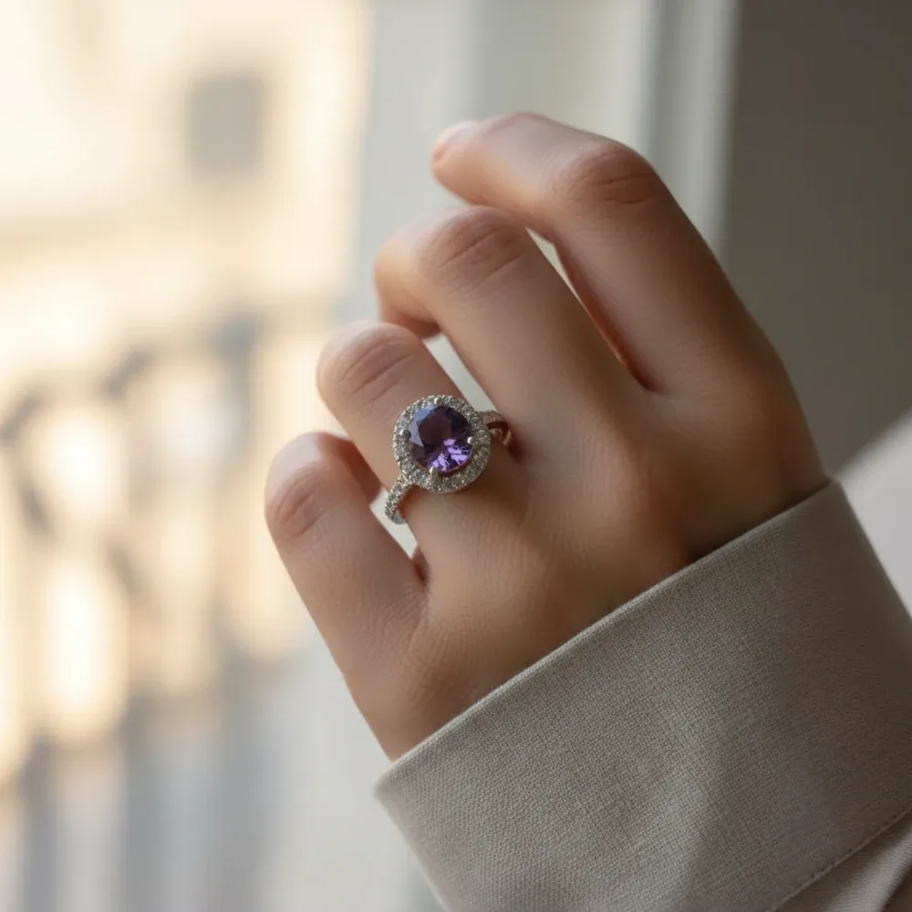 Radiant Aura Ring – Amethyst