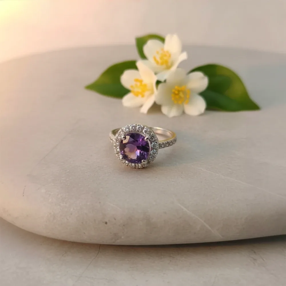 Radiant Aura Ring – Amethyst