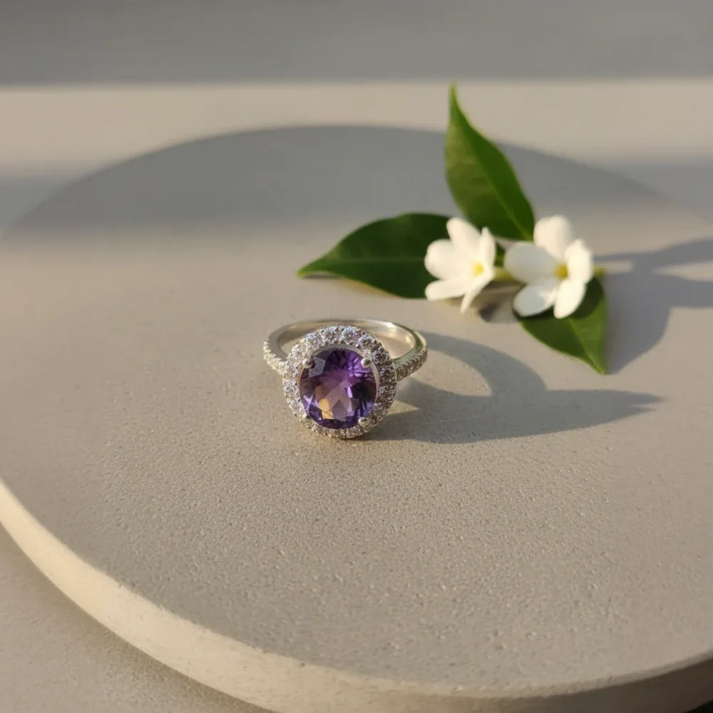 Radiant Aura Ring – Amethyst