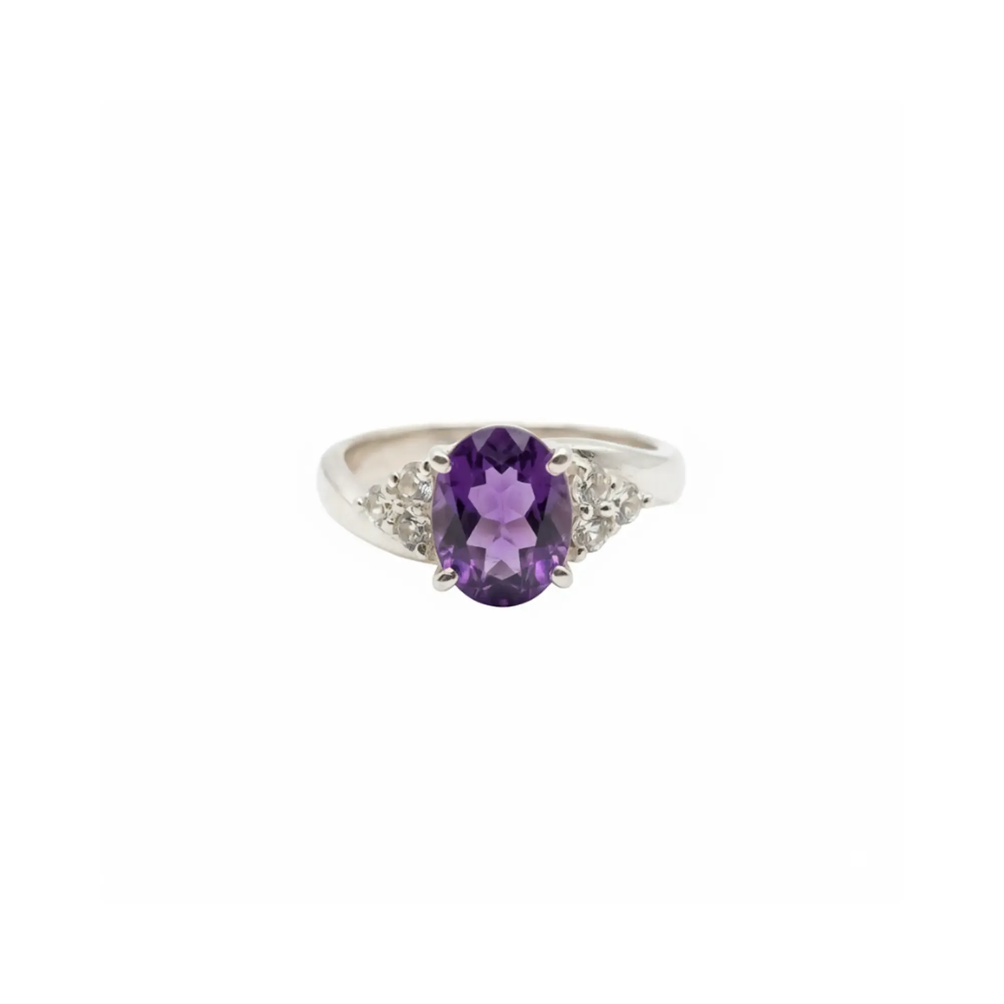 Trinity Spark Ring – Amethyst
