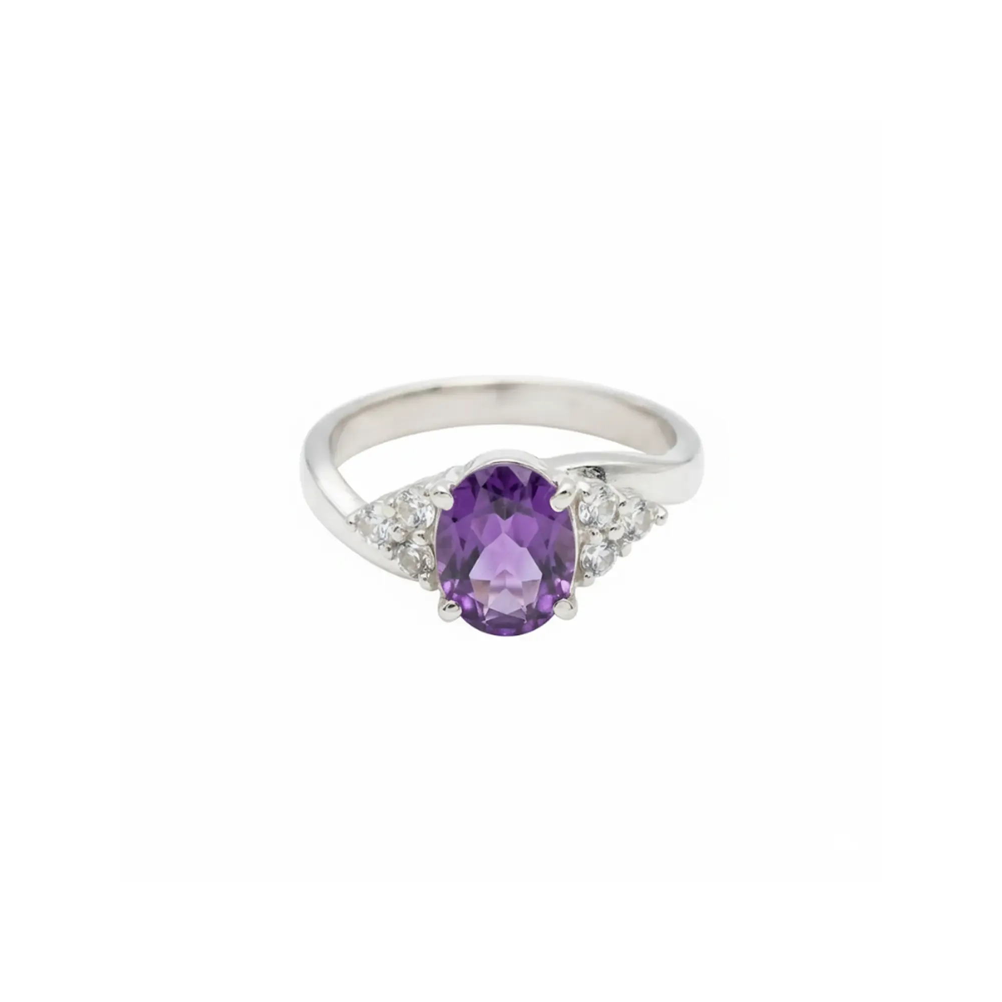 Trinity Spark Ring – Amethyst