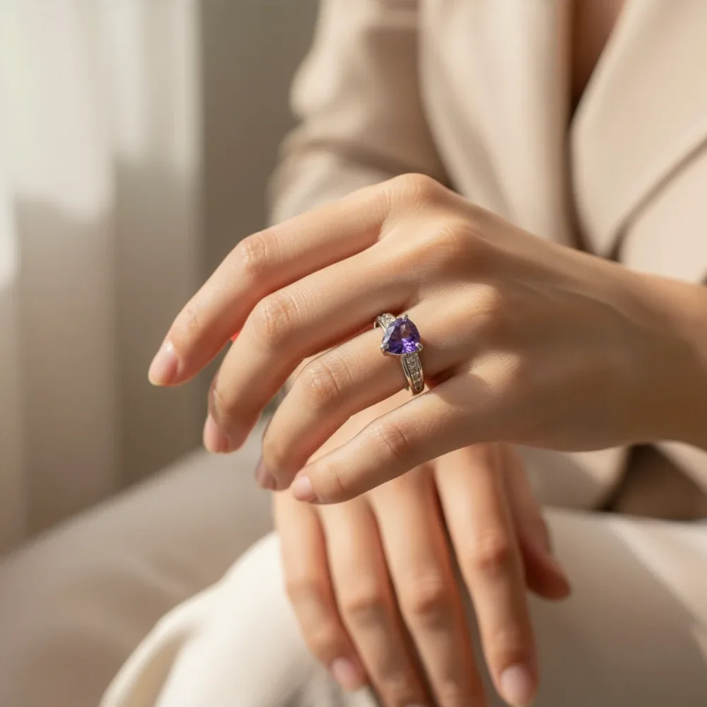 Eternal Heart Ring – Amethyst