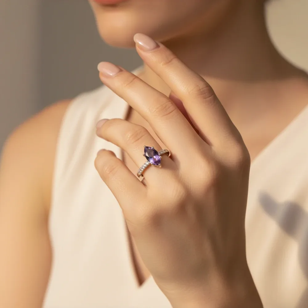 Aurora Marquise Ring – Amethyst