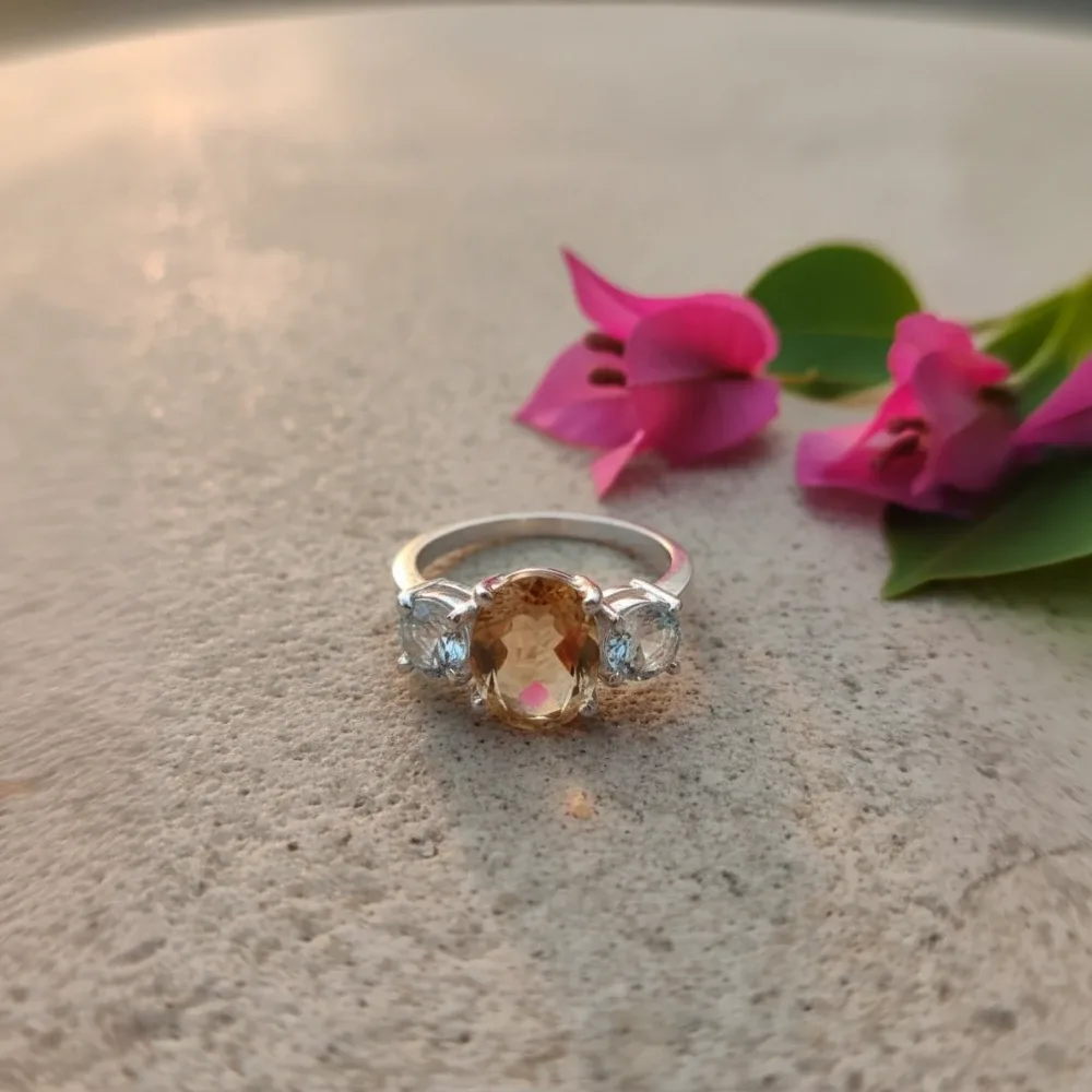 Trinity Glow Ring – Citrine