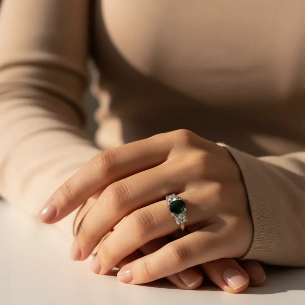 Trinity Glow Ring – Chromium Diopside