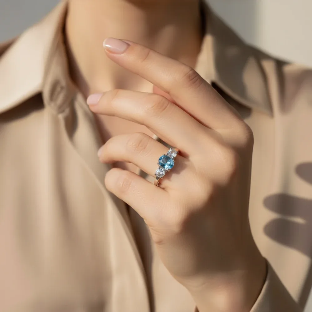 Trinity Glow Ring – Blue Topaz