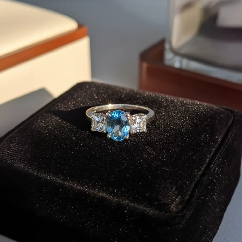 Trinity Glow Ring – Blue Topaz