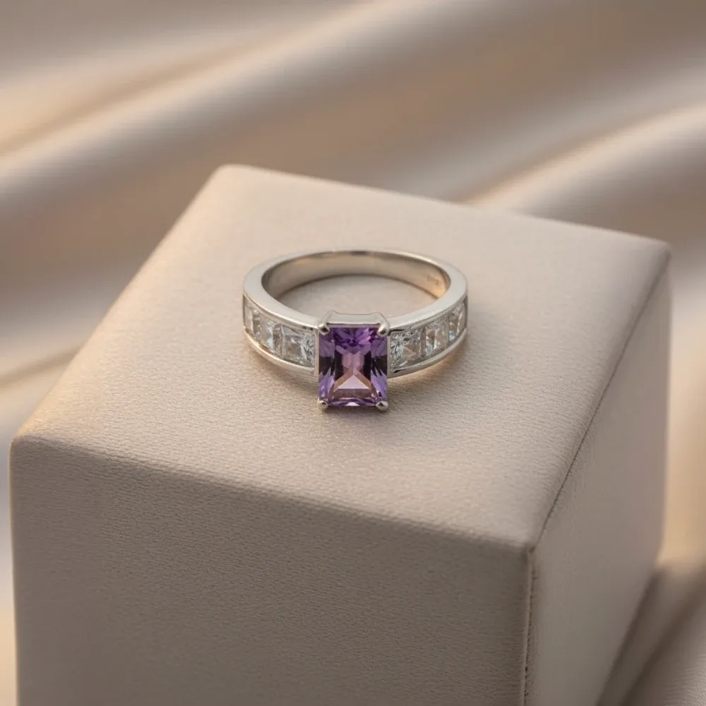 Radiant Prism Ring – Amethyst