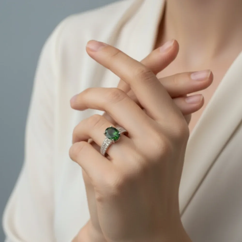 Celestial Charm Ring – Chromium Diopside