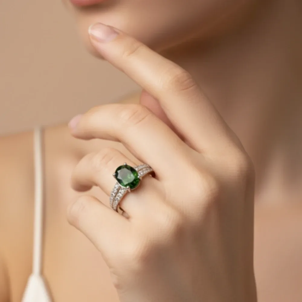 Celestial Charm Ring – Chromium Diopside