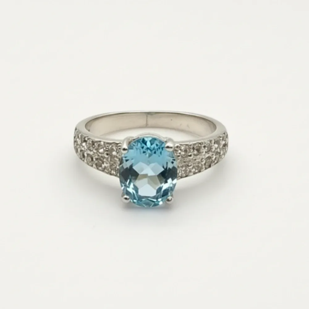 Celestial Charm Ring – Blue Topaz