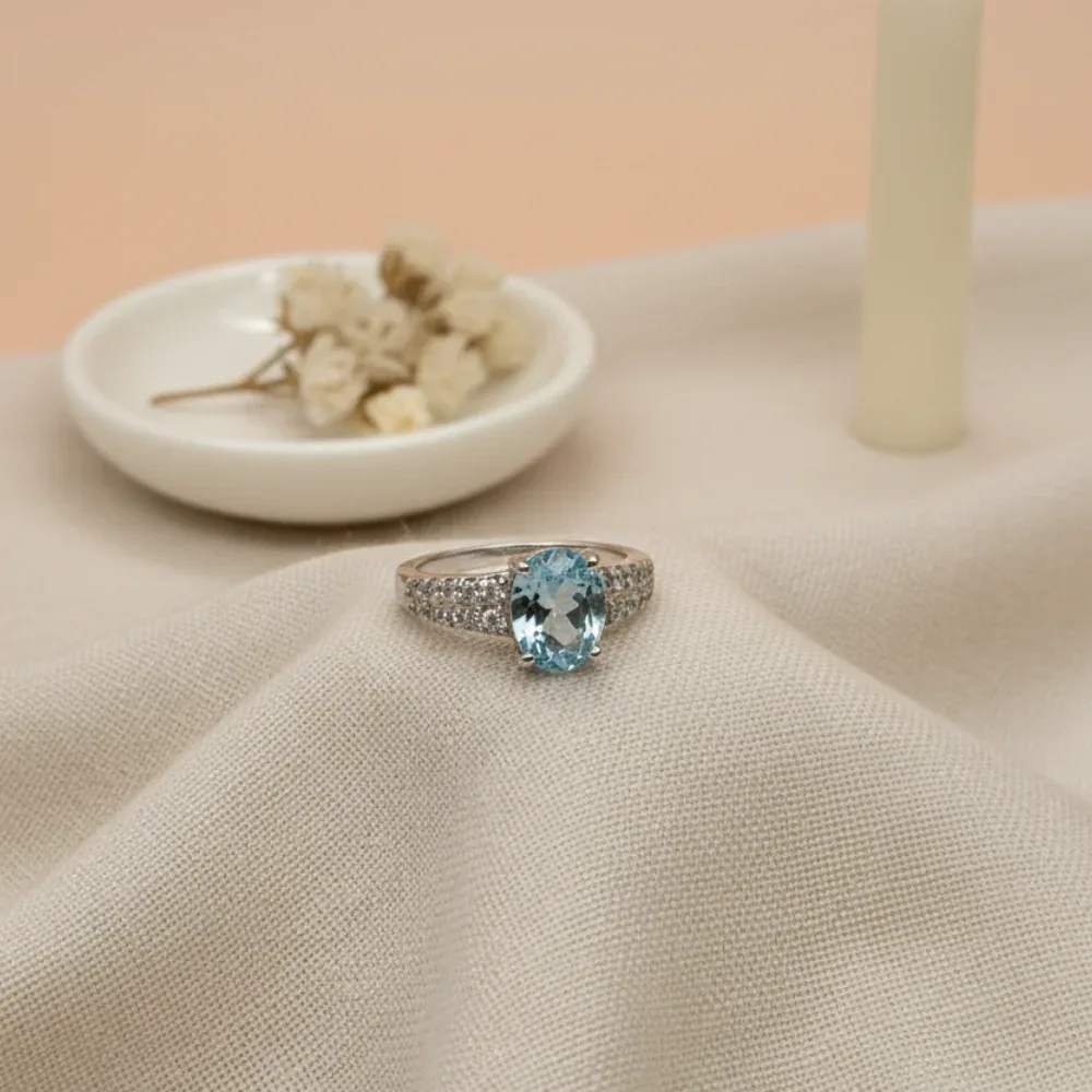 Celestial Charm Ring – Blue Topaz