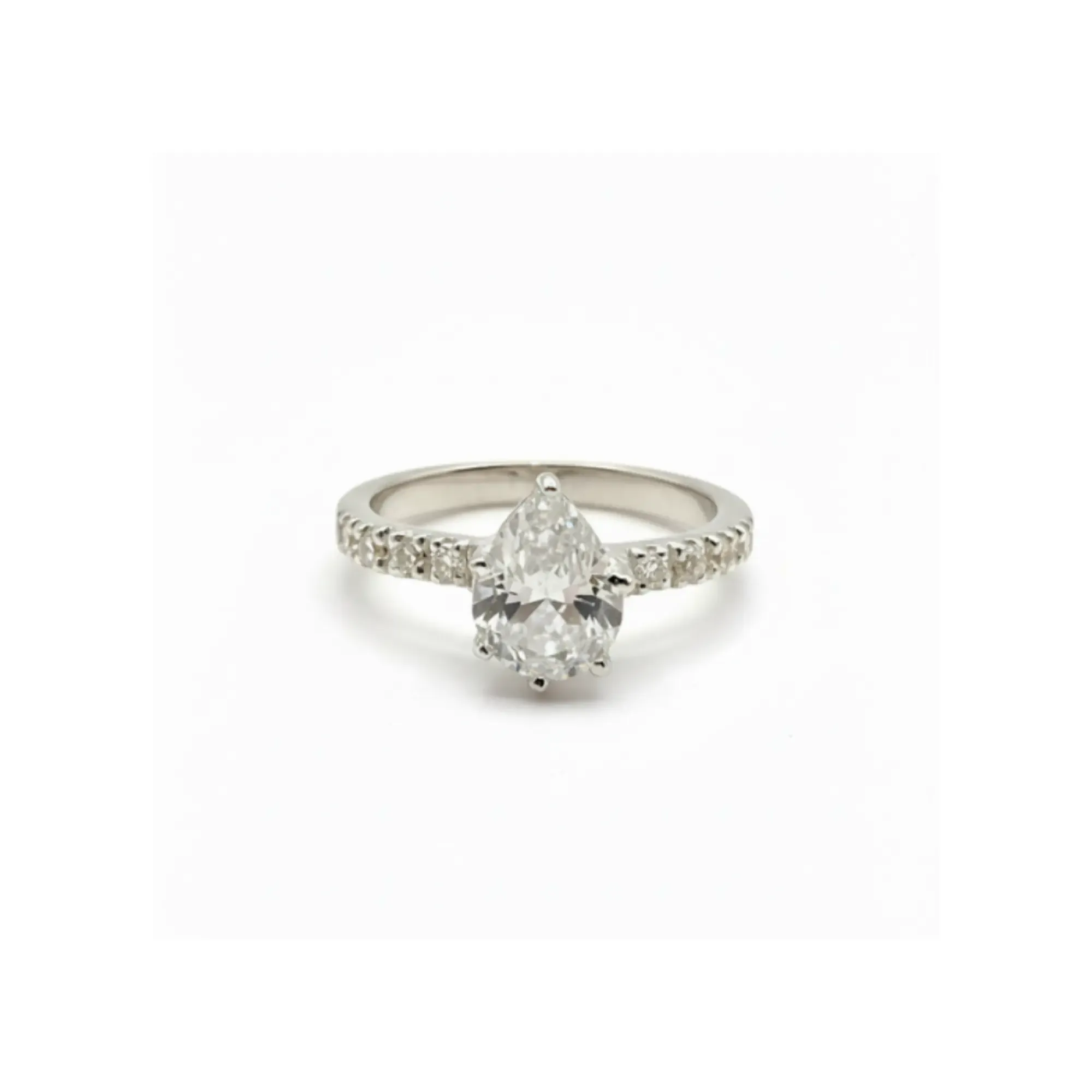Radiant Teardrop Ring – White Topaz