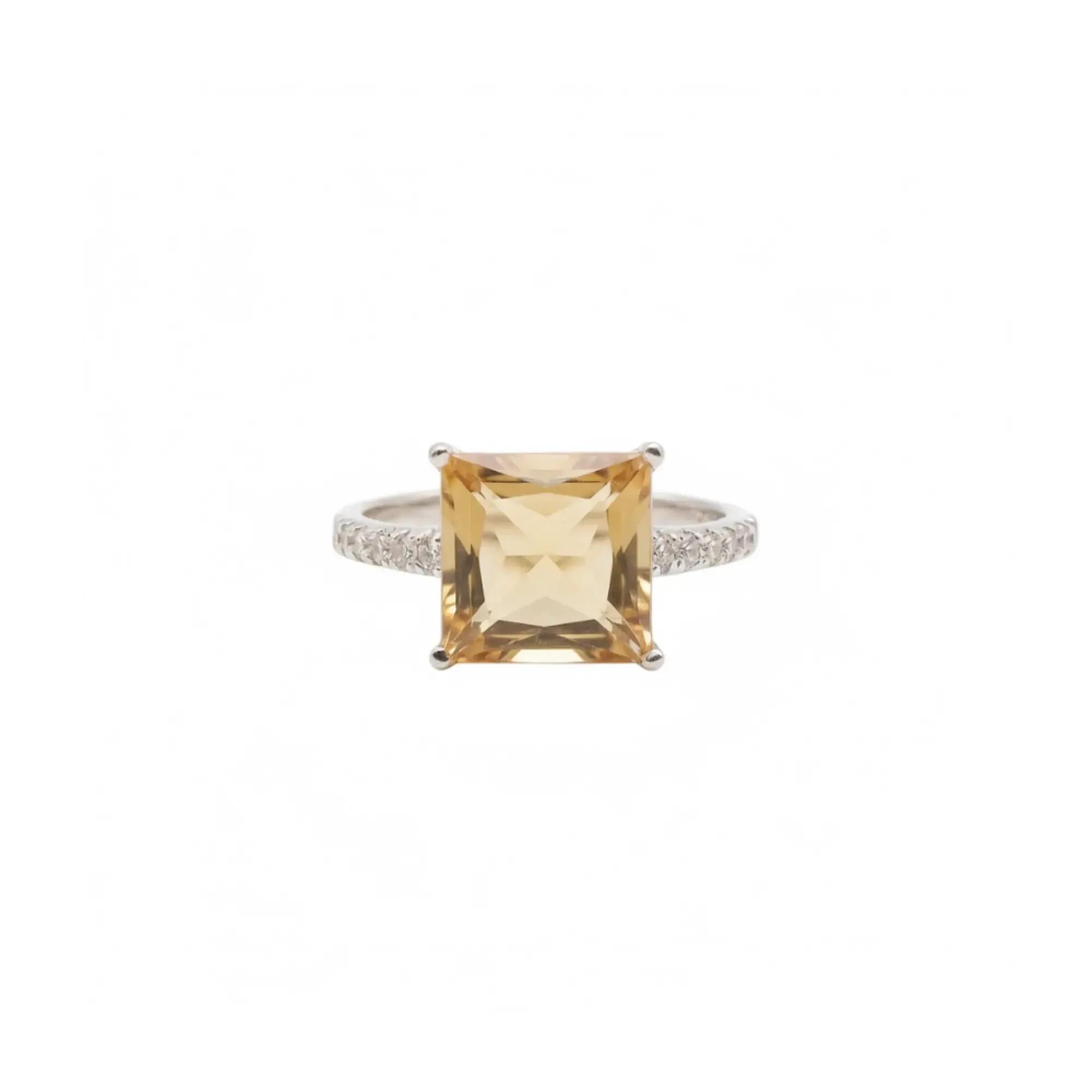 Luminous Square Ring – Citrine