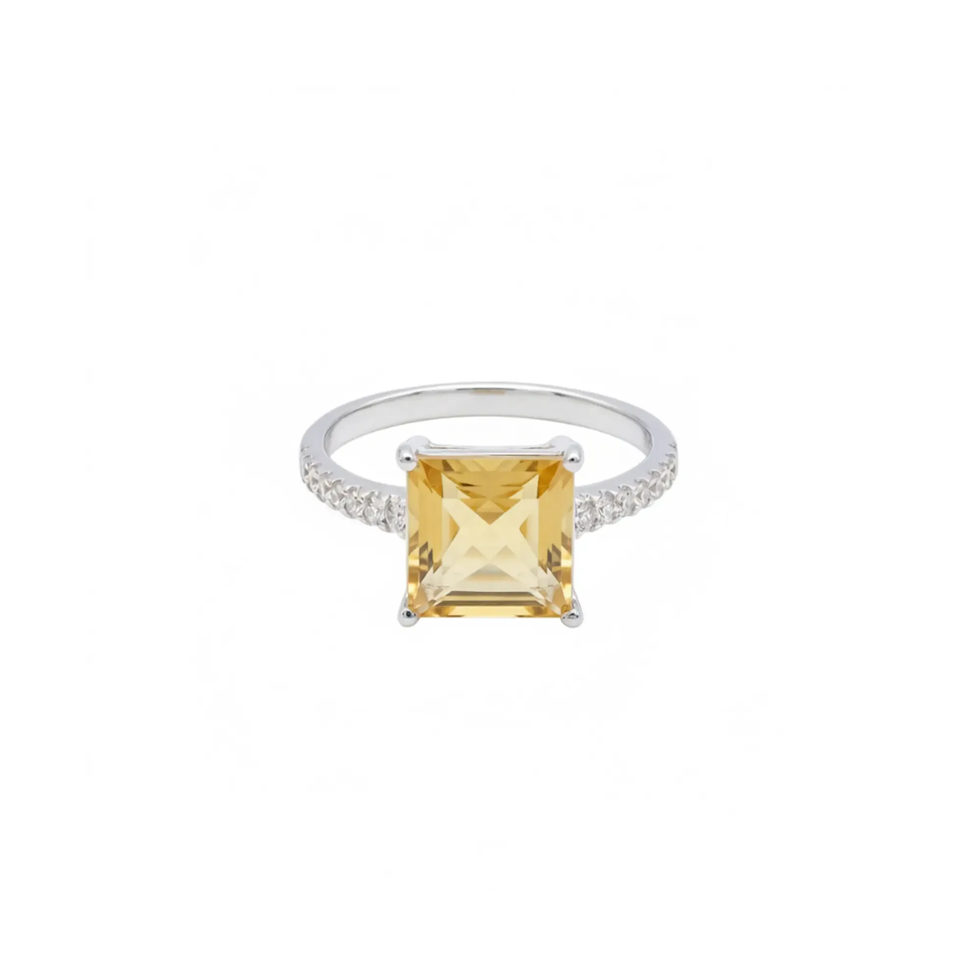 Luminous Square Ring – Citrine