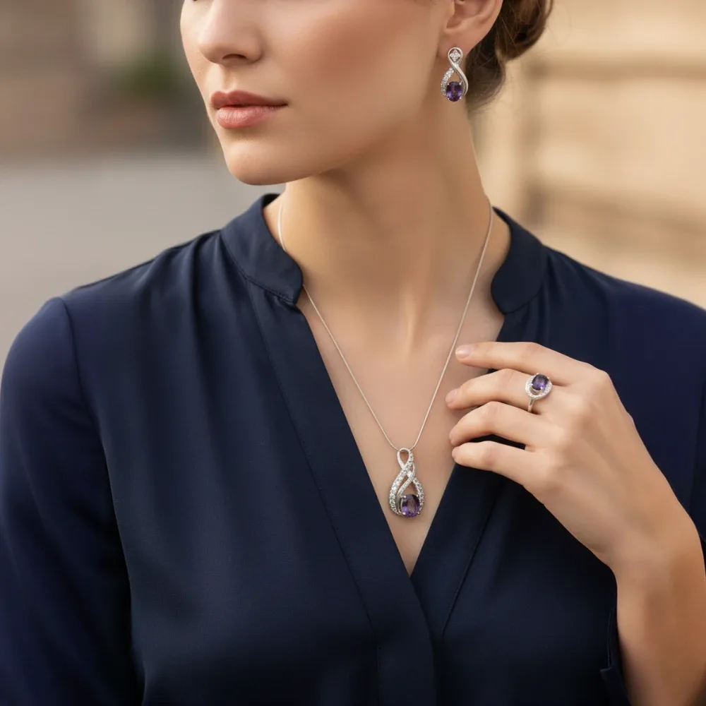 Amethyst Infinity Elegance Set