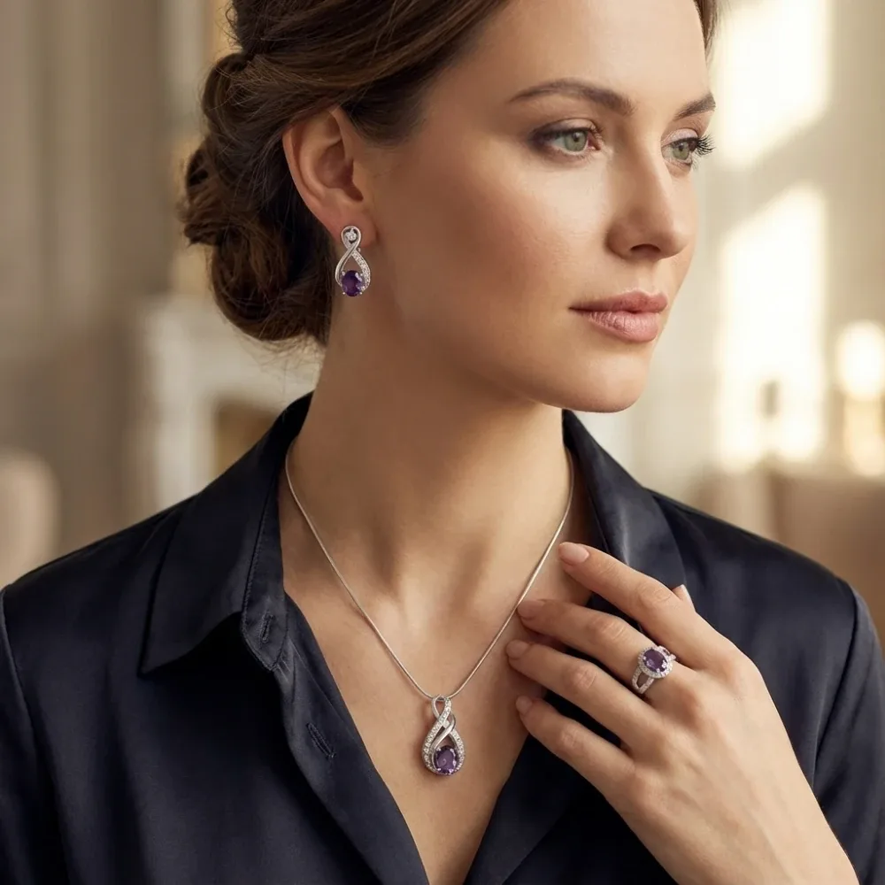 Amethyst Infinity Elegance Set