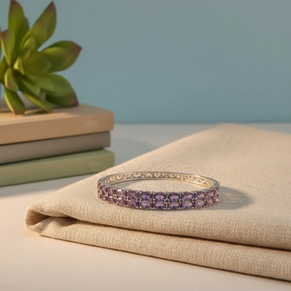 Violet Aura Hinge Bangle