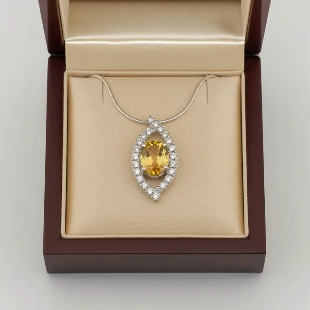 Citrine Radiant Loop Pendant
