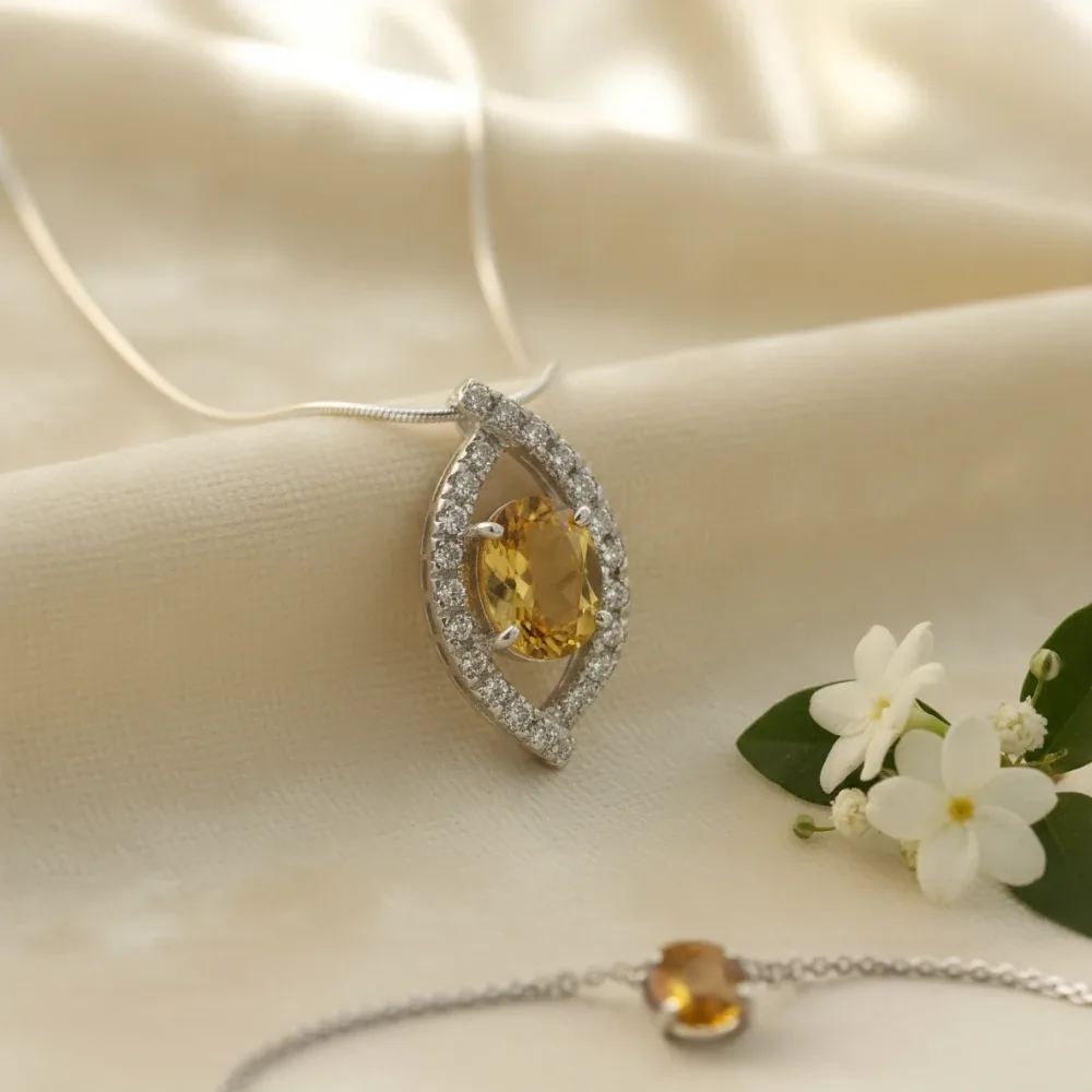 Citrine Radiant Loop Pendant