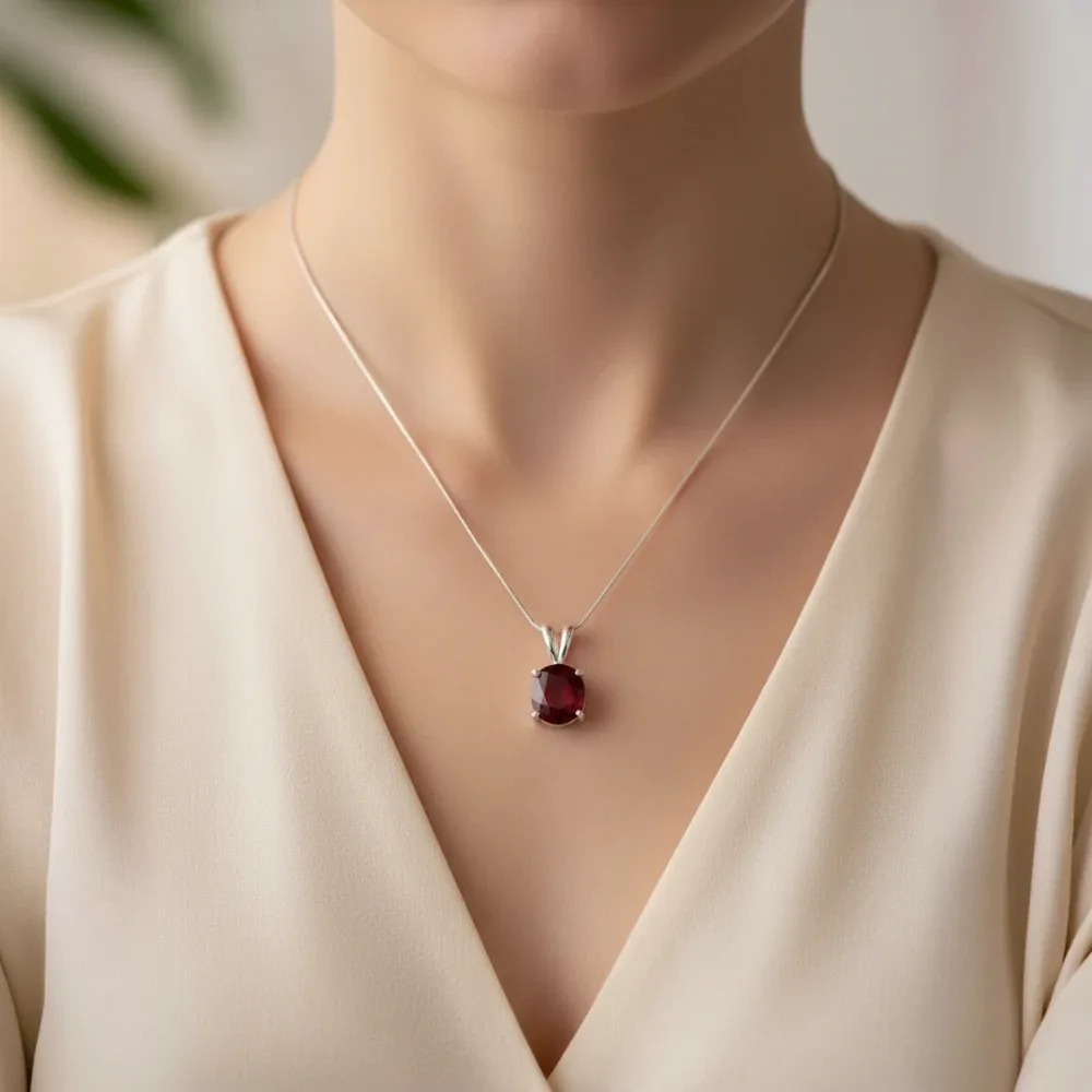 Garnet Velvet Glow Pendant