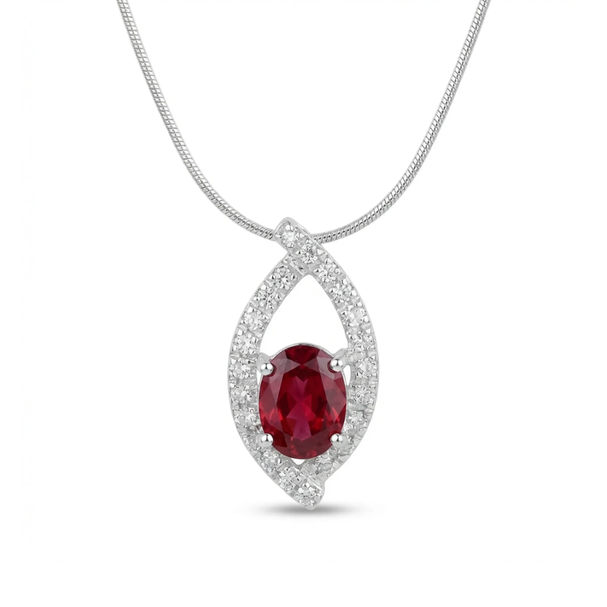 Garnet Radiant Loop Pendant