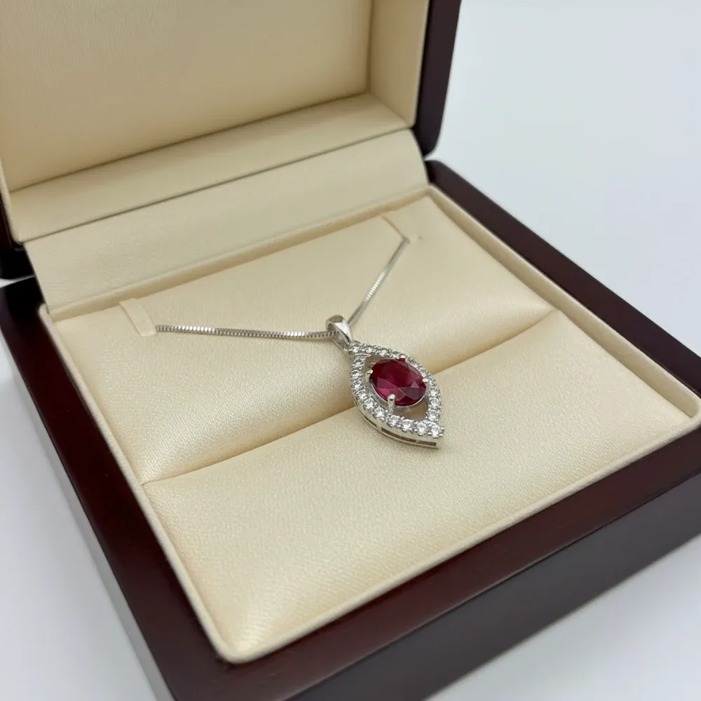Garnet Radiant Loop Pendant