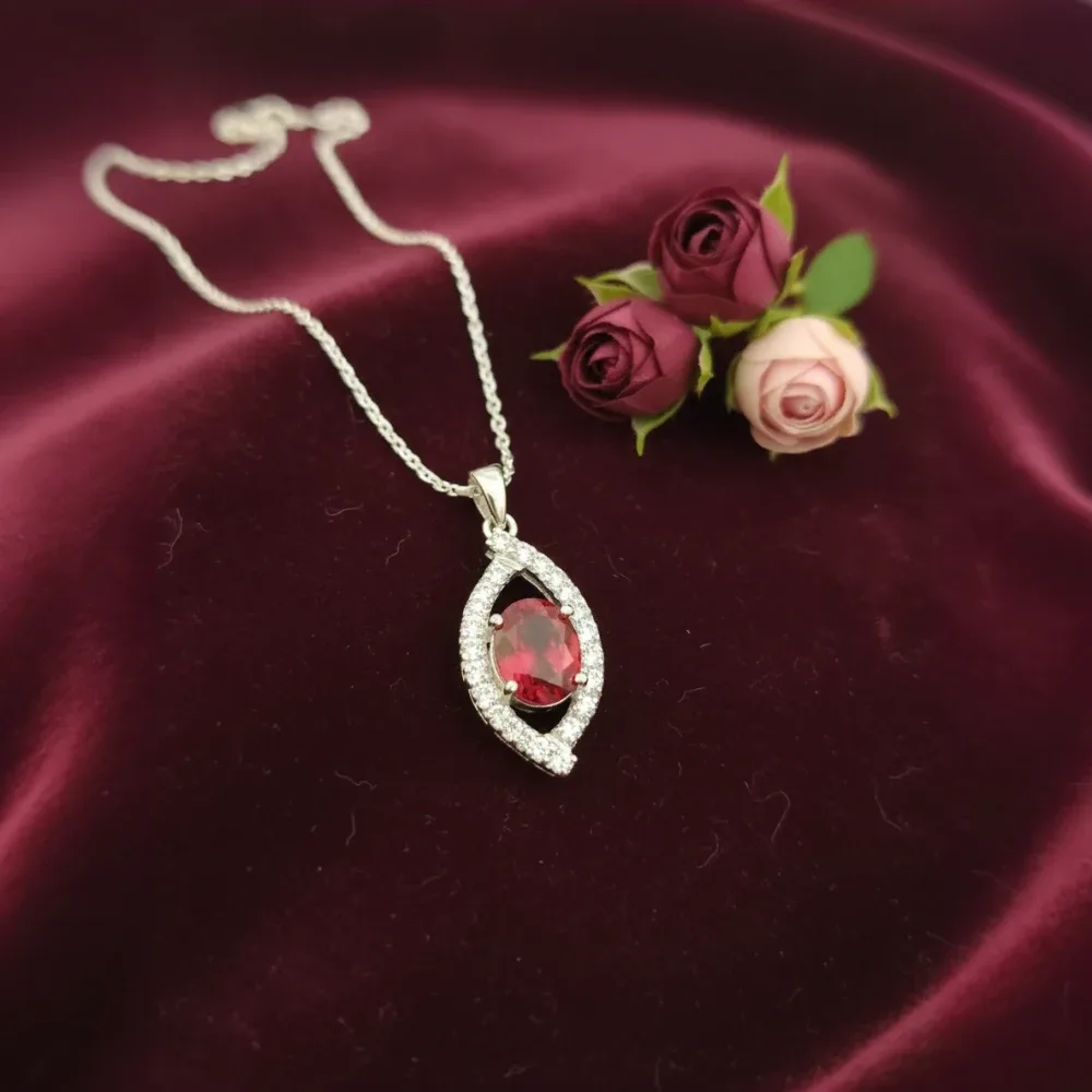 Garnet Radiant Loop Pendant