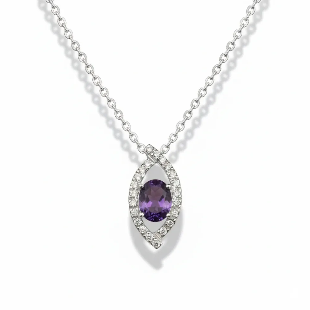 Amethyst Radiant Loop Pendant