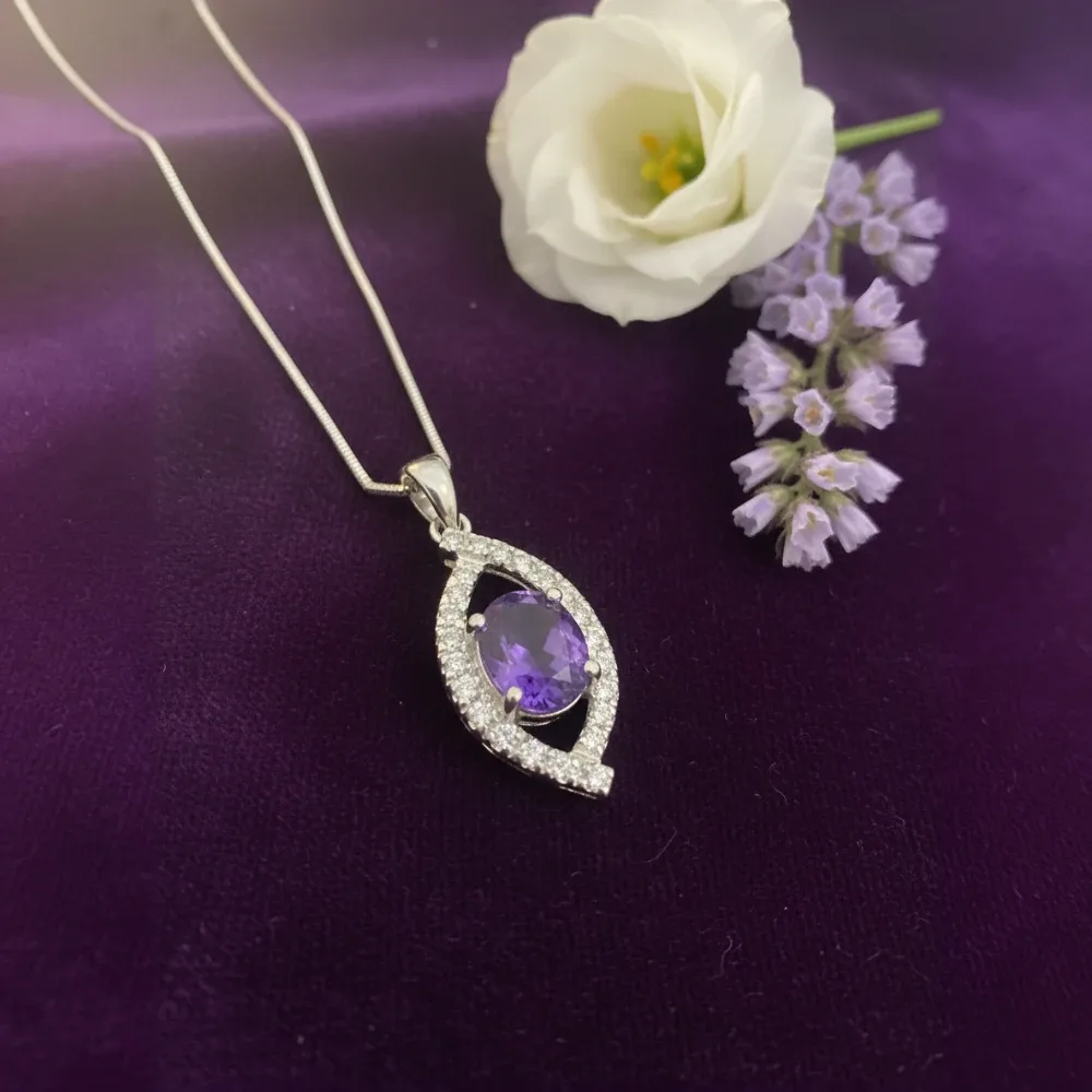 Amethyst Radiant Loop Pendant