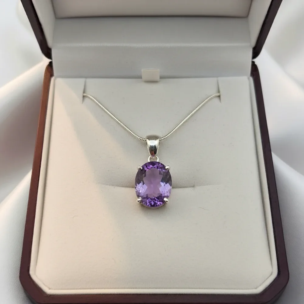 Amethyst Radiance Oval Pendant