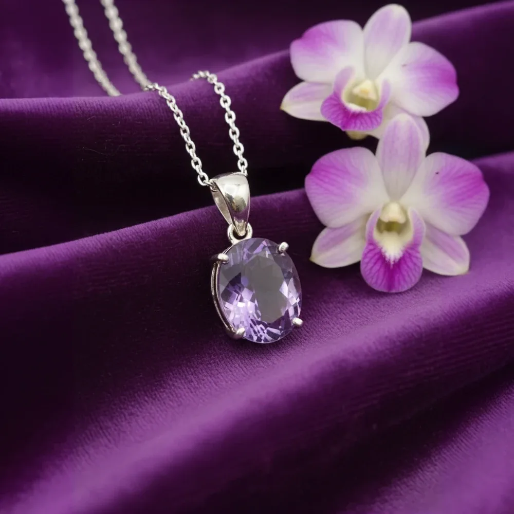 Amethyst Radiance Oval Pendant