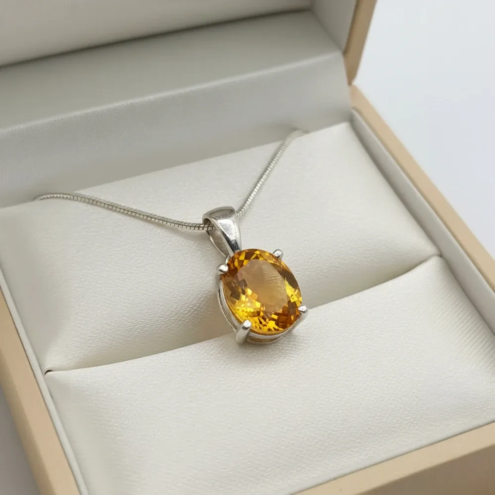 Citrine Radiance Oval Pendant