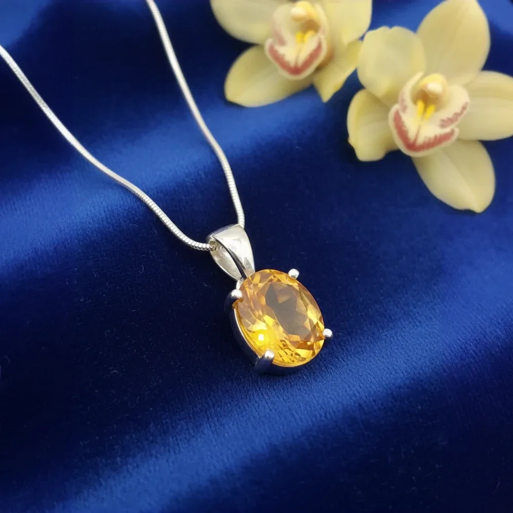 Citrine Radiance Oval Pendant