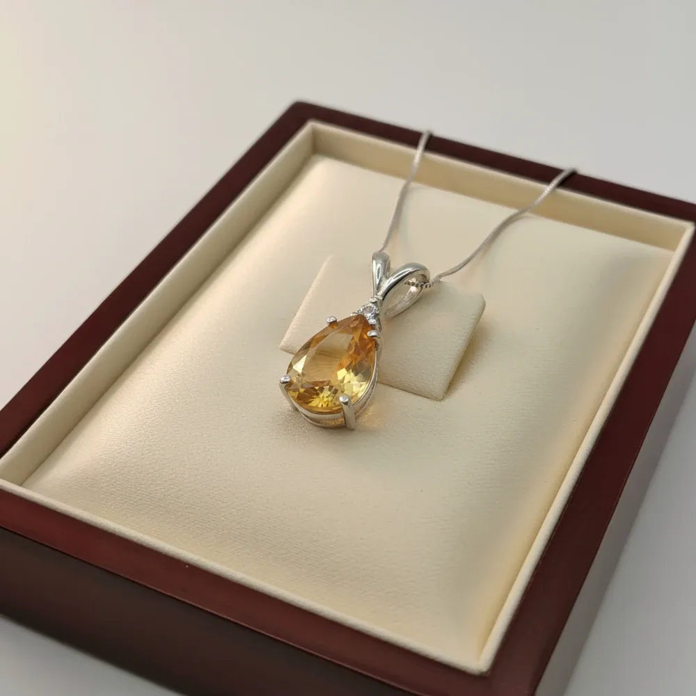 Citrine Classic Teardrop Pendant