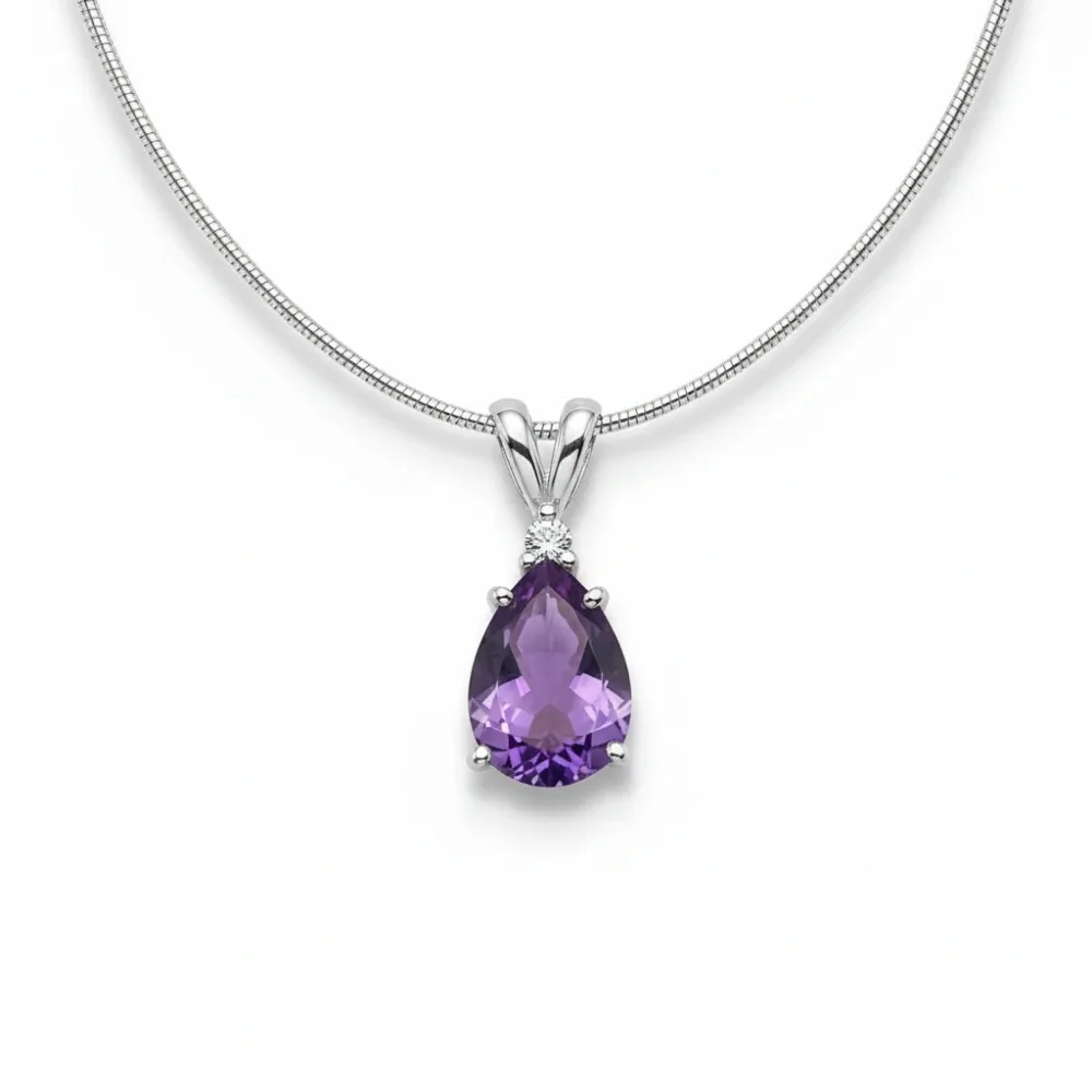 Amethyst Classic Teardrop Pendant