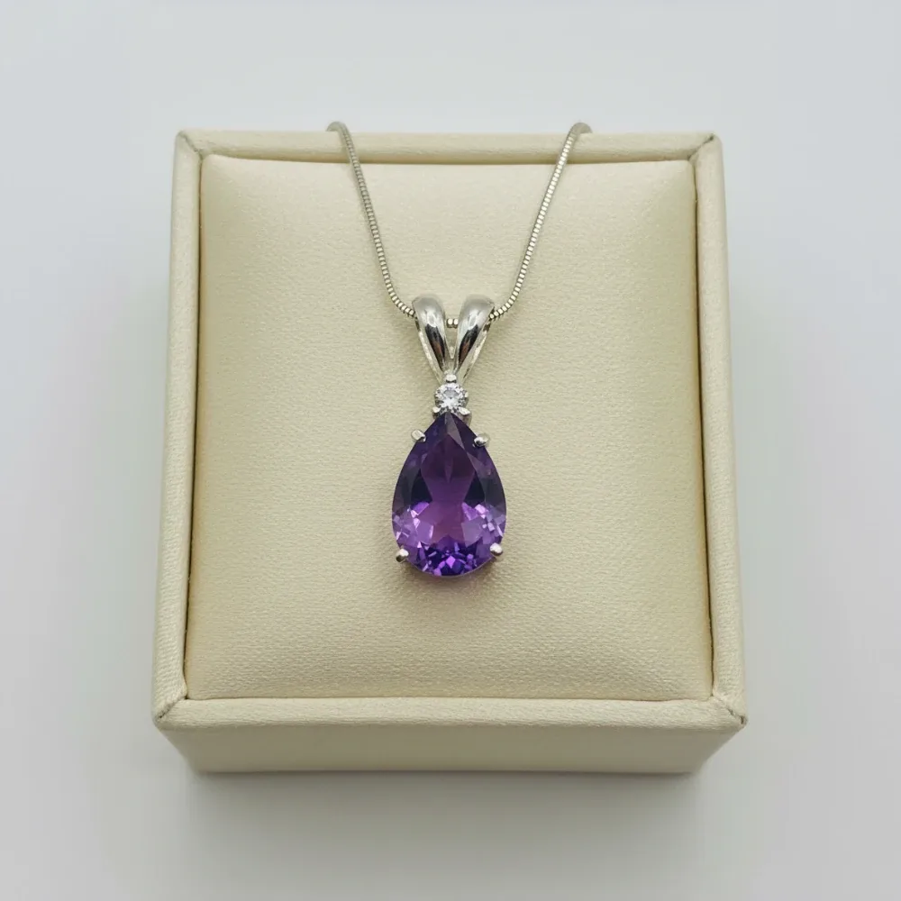 Amethyst Classic Teardrop Pendant