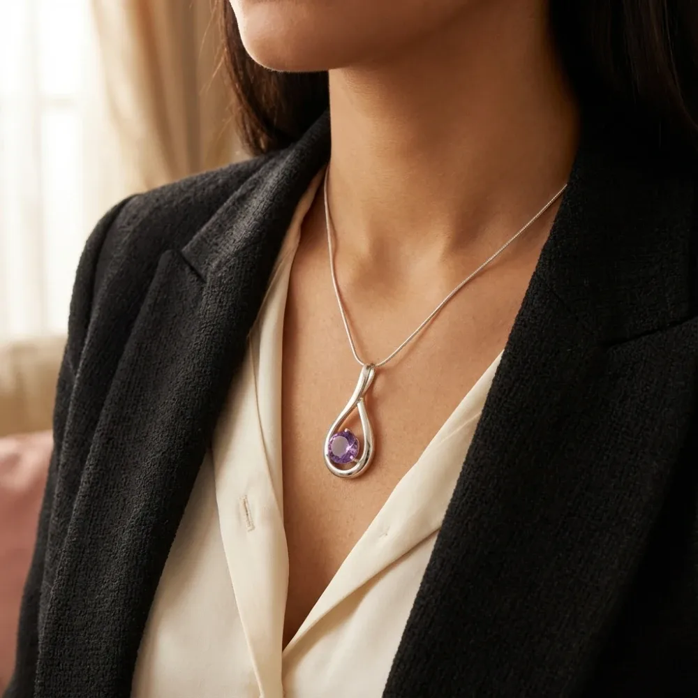 Lavender Infinity Pendant