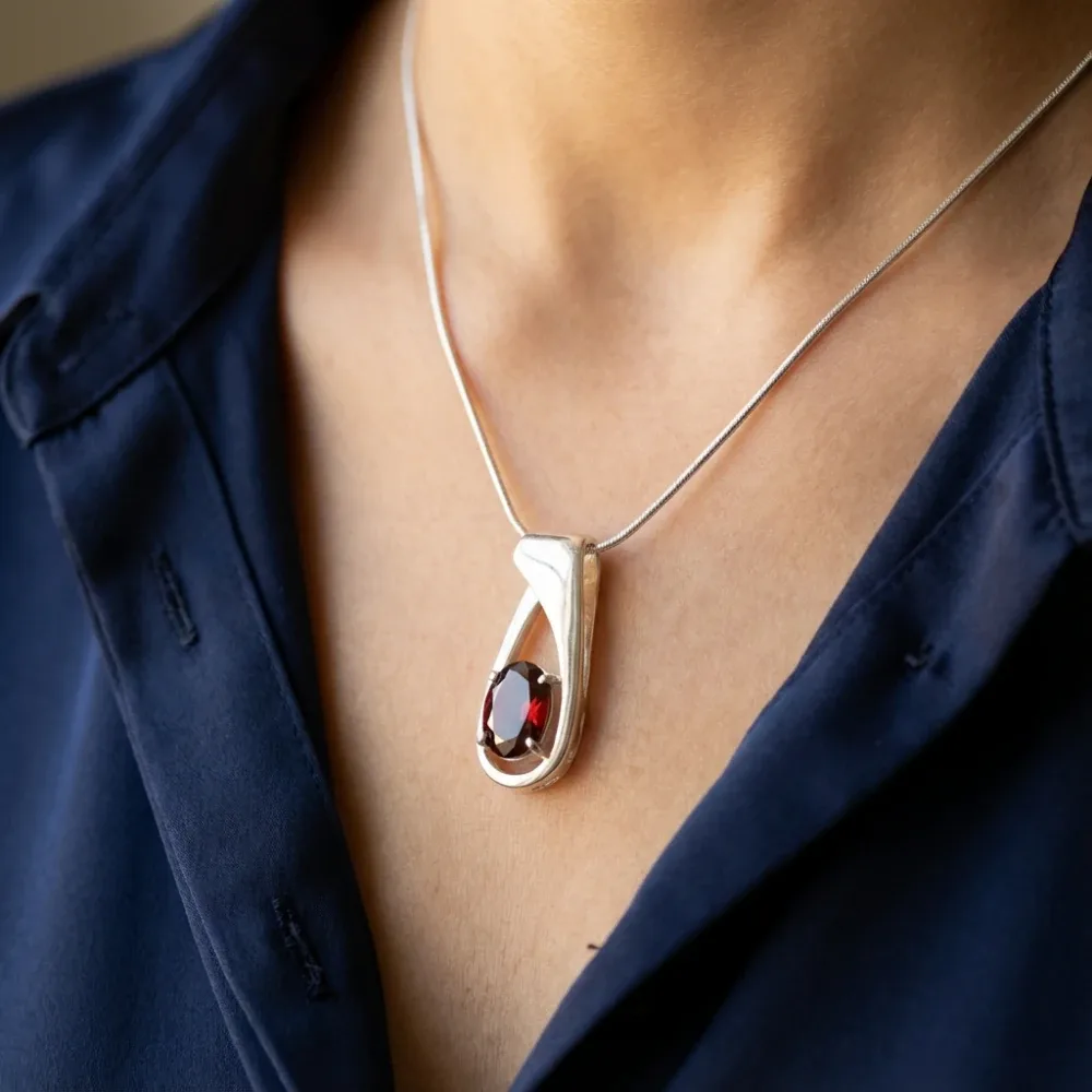 Crimson Teardrop Pendant