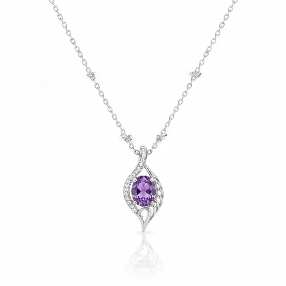 Amethyst Serenity Wing Pendant