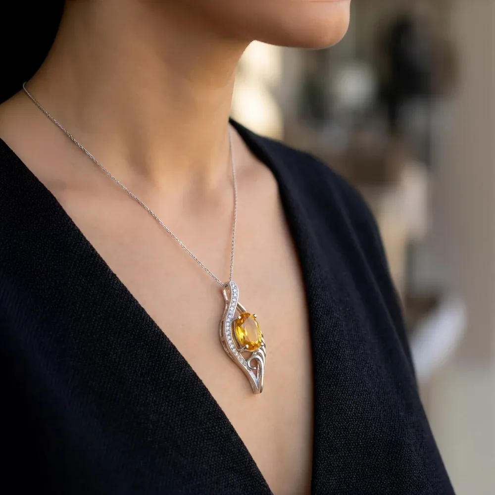 Golden Ember Wing Pendant