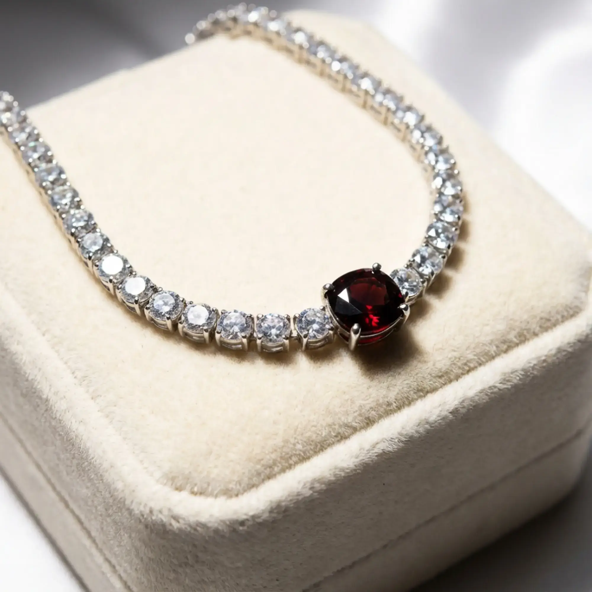 Crimson Solitaire Necklace