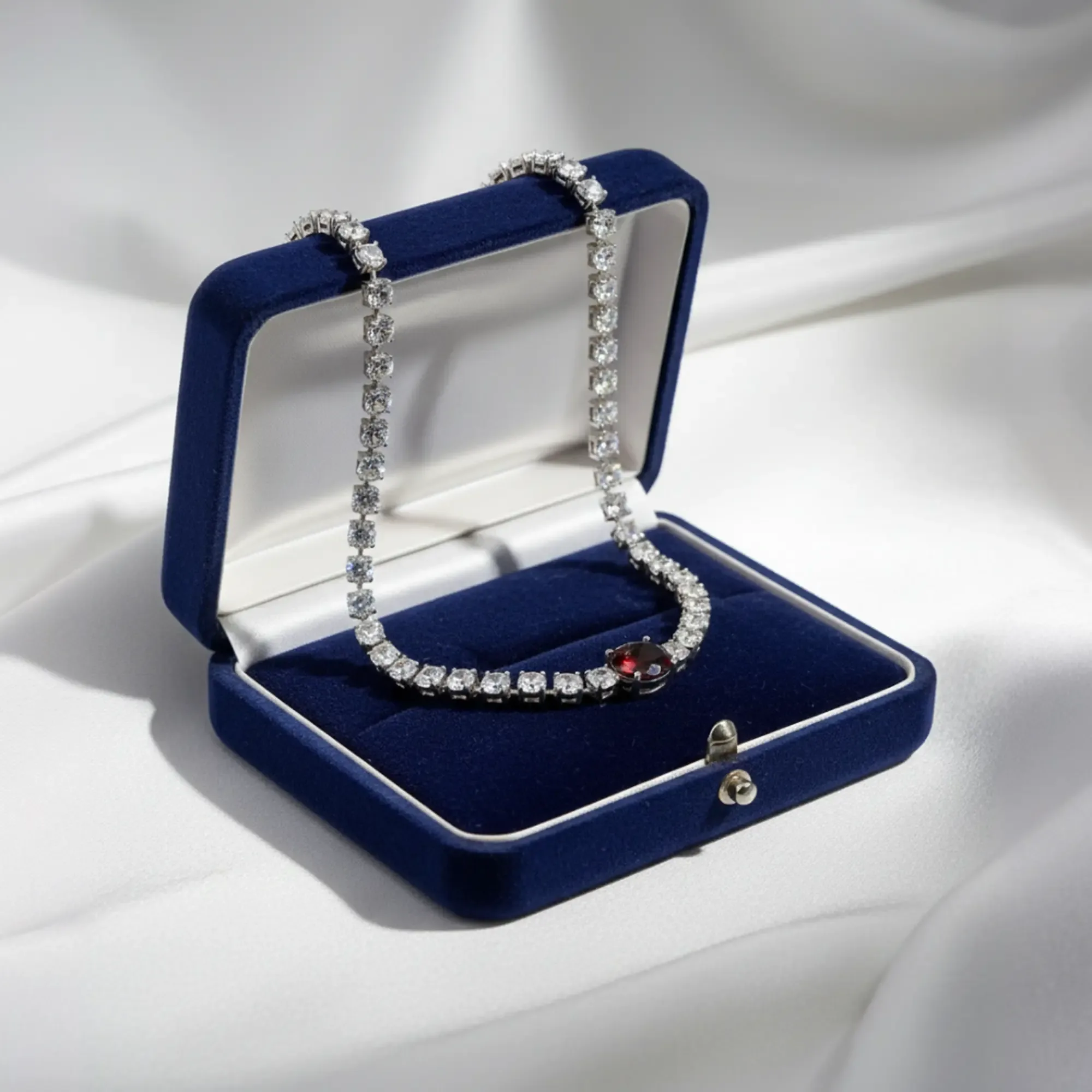 Crimson Solitaire Necklace