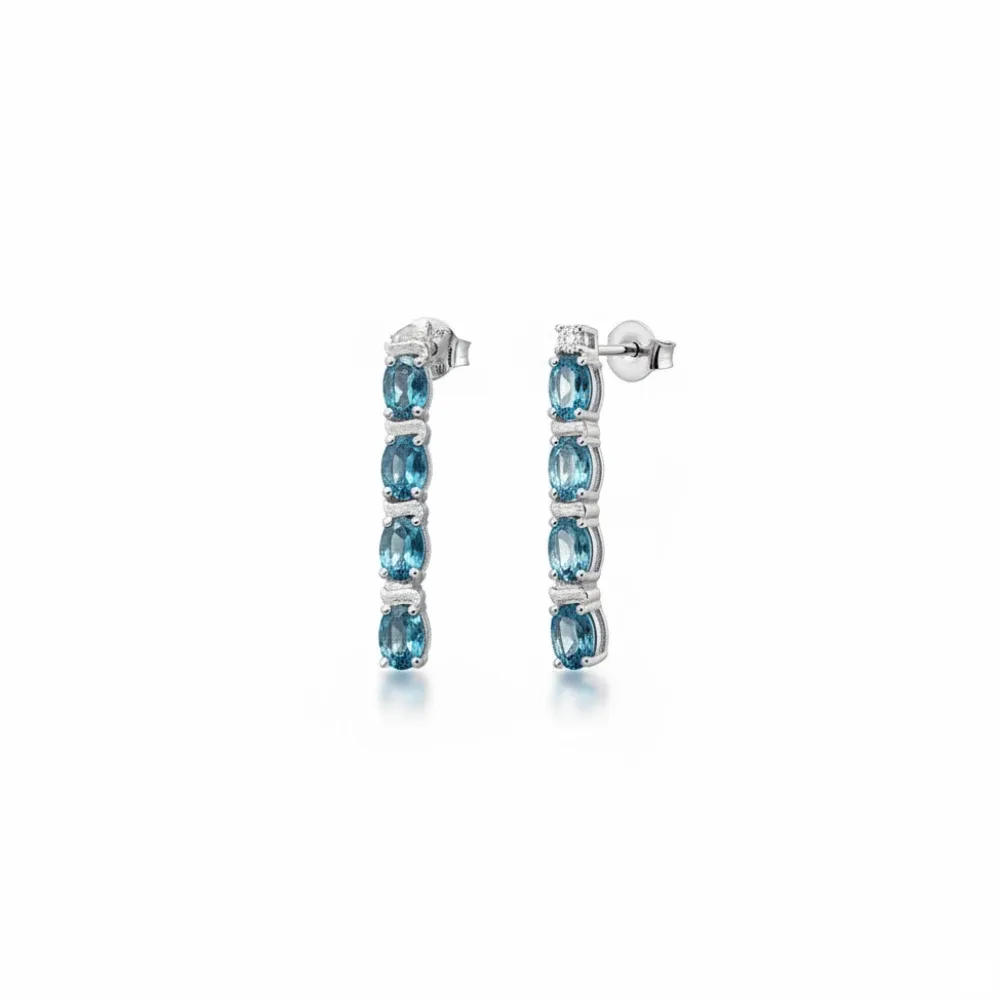 Blue Topaz Cascade Drop Earrings