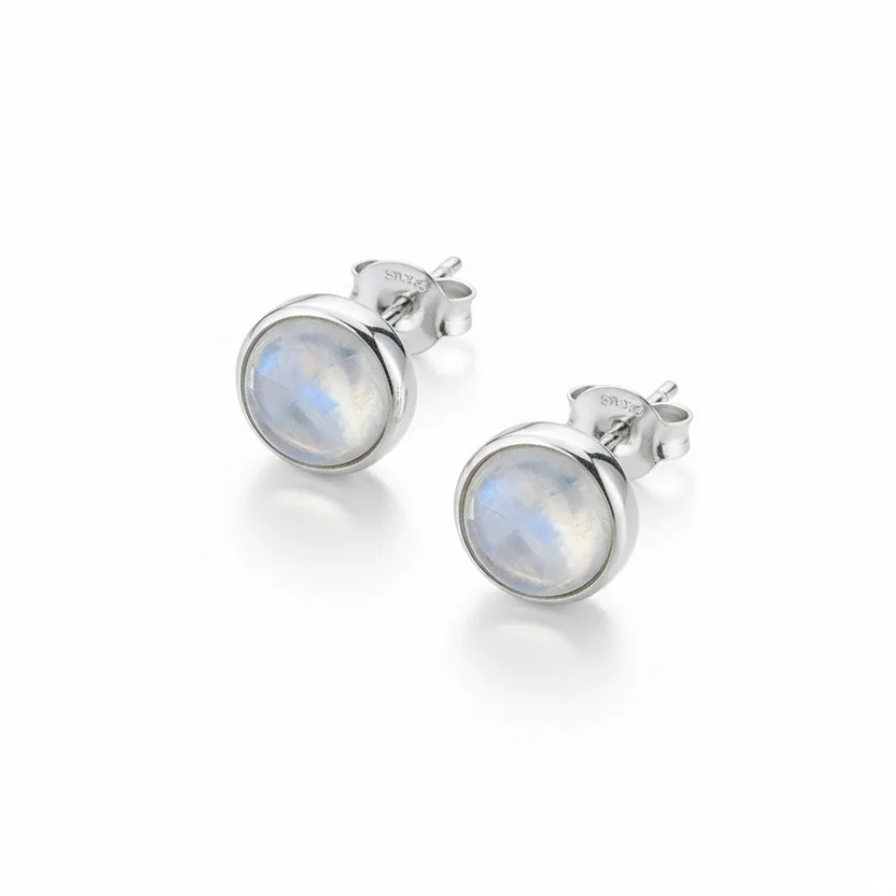 Lunar Glow Moonstone Oval Studs