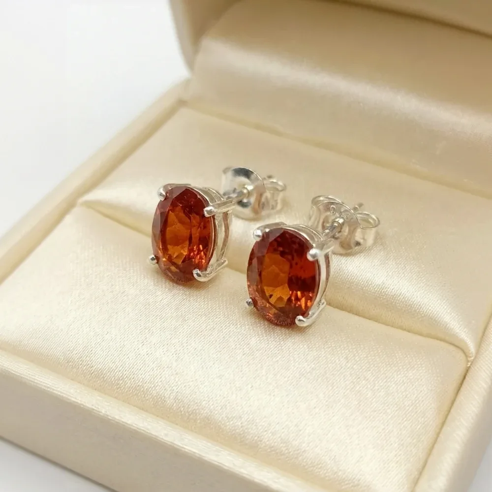 Amber Spark Stud Earrings