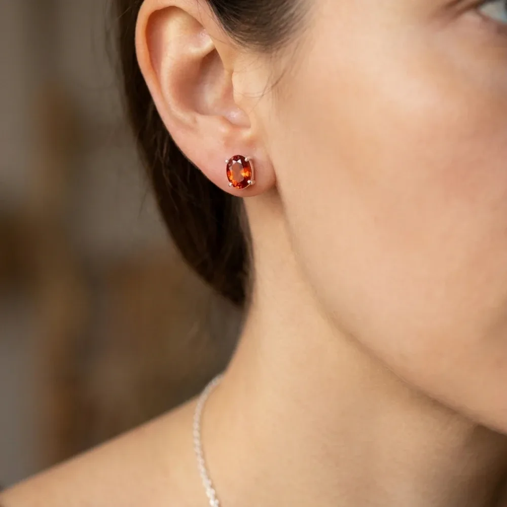 Amber Spark Stud Earrings